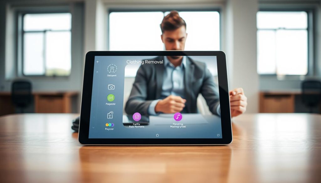 clothing removal application interface